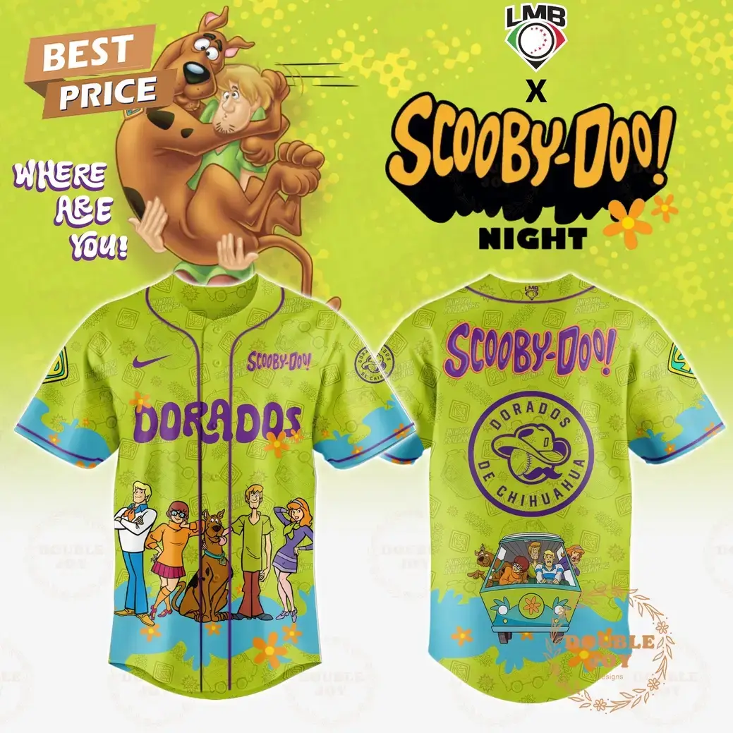 Dorados De Chihuahua Where Are You! Scooby-Doo! Night 2025 Limited Edition Baseball Jersey Image
