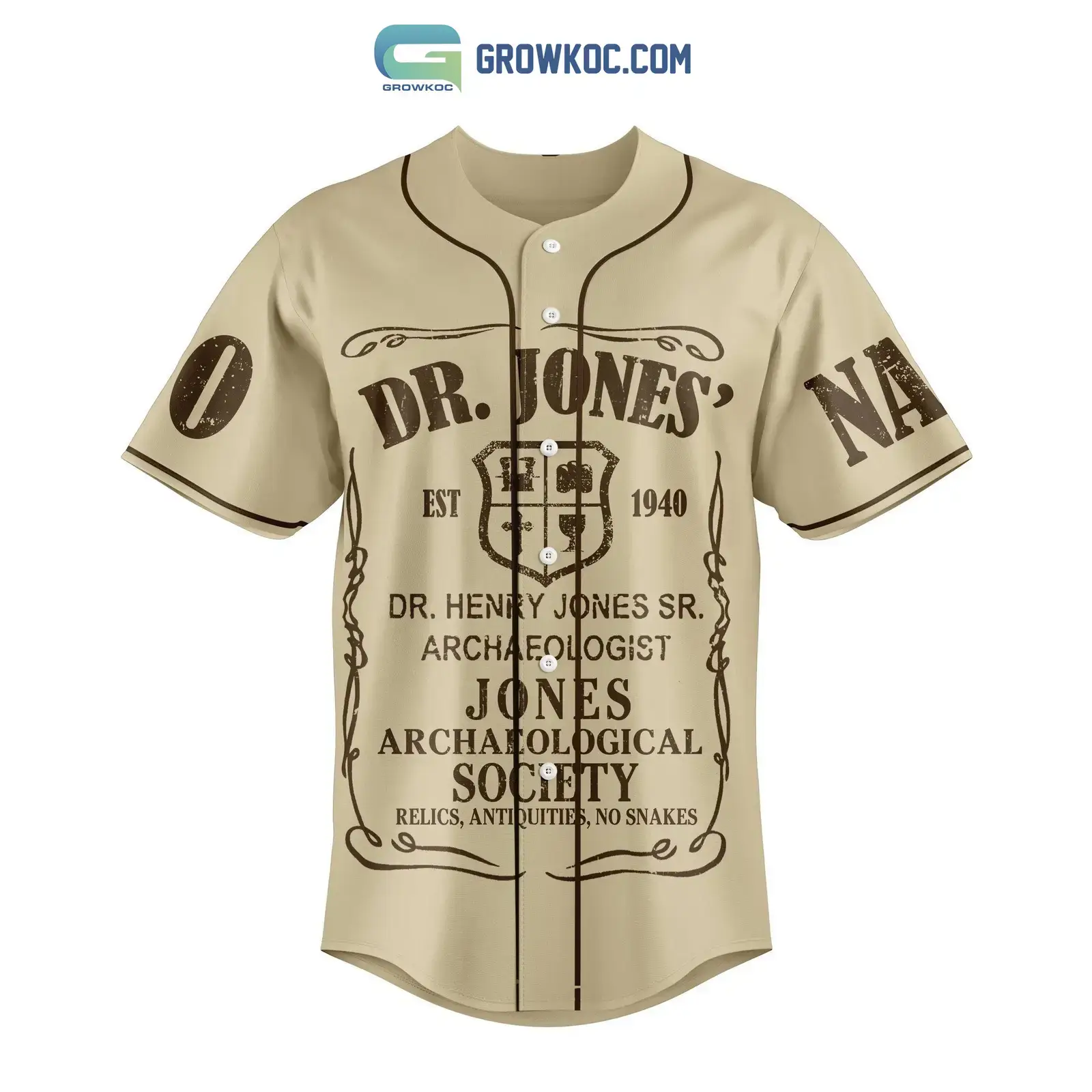 Dr Jones Professor Of Archaeology Personalized Baseball Jersey Image