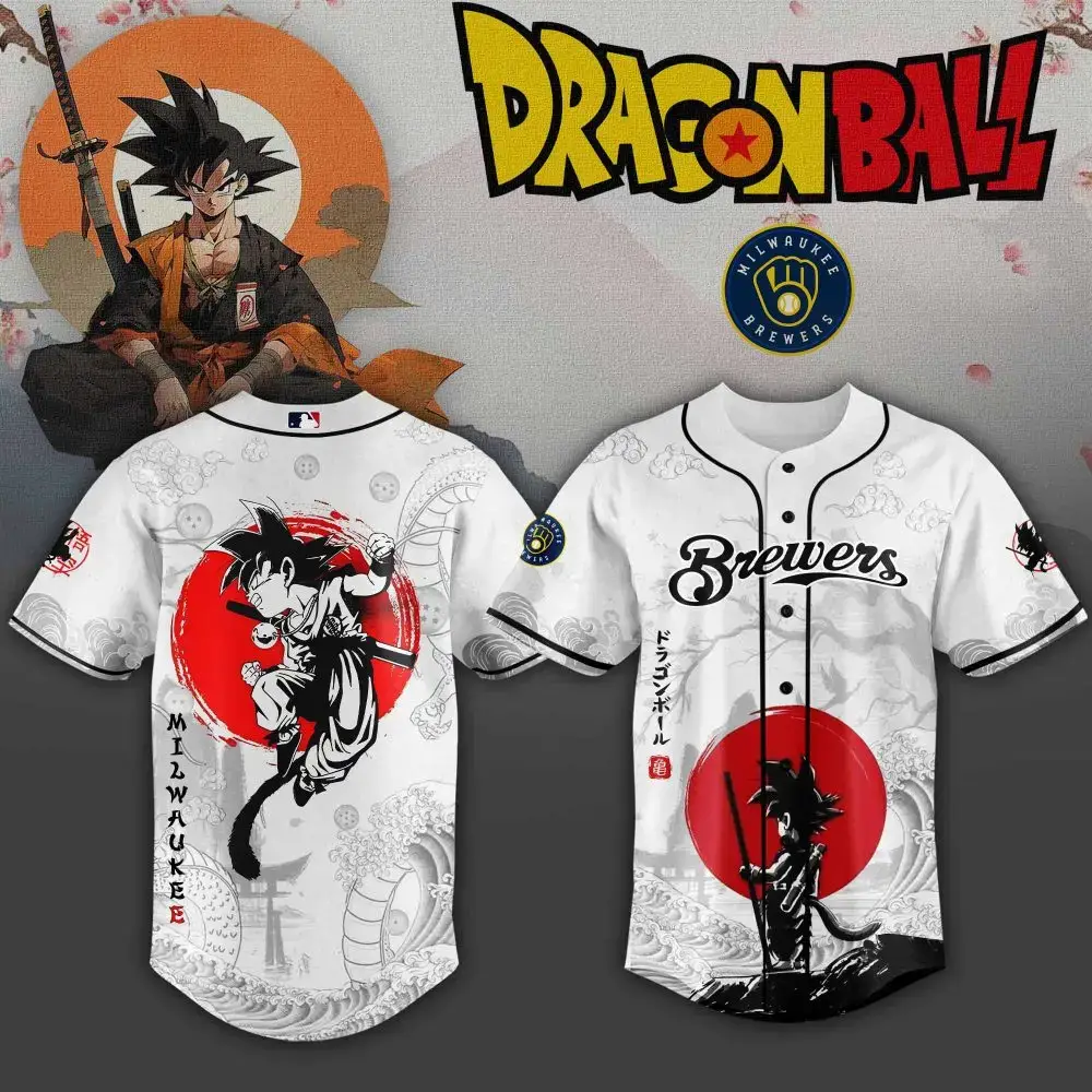 Dragon Ball X Milwaukee Brewers Limited Edition Jersey - Anime Fan Gear! Image