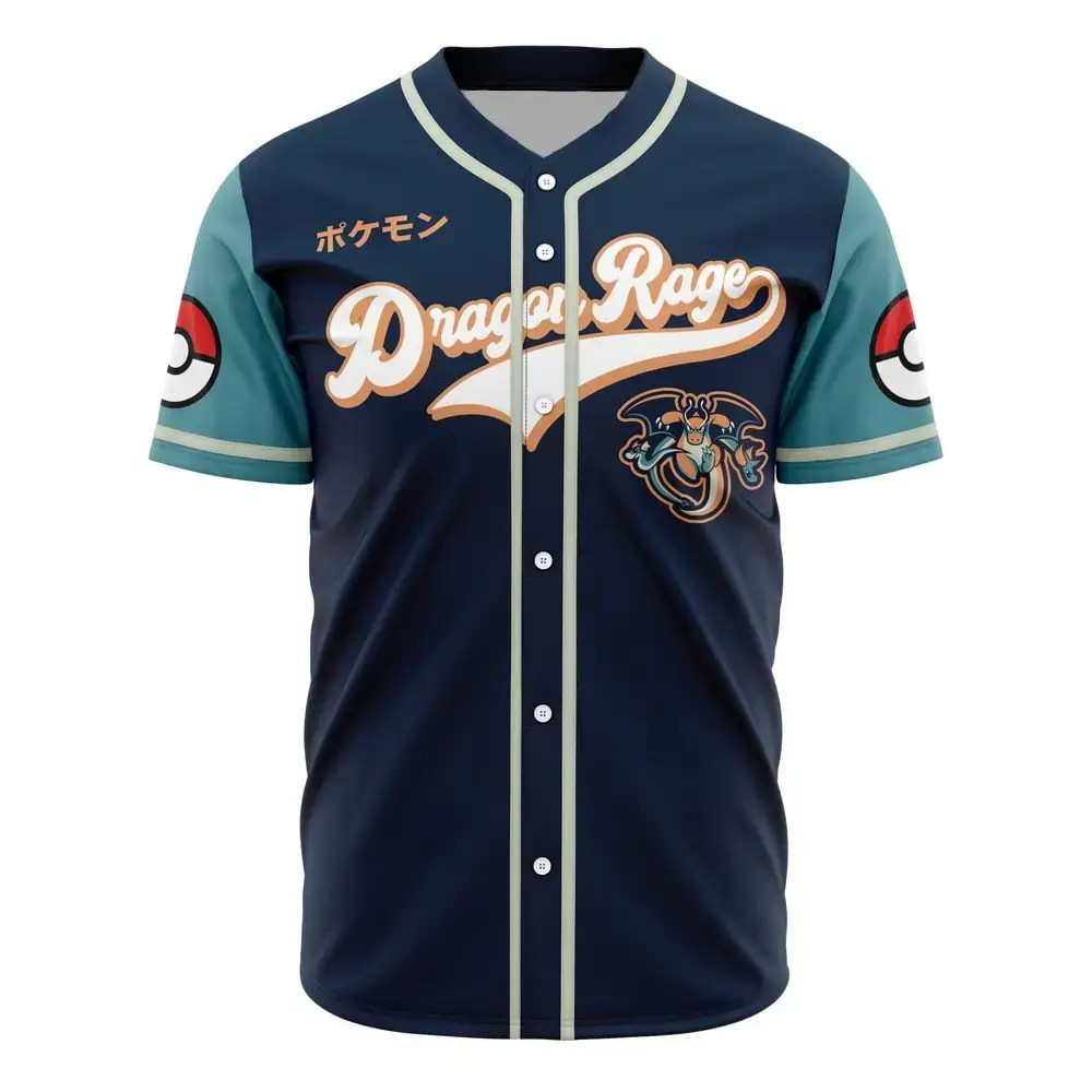 Dragon Rage Baseball Jersey – Unique Charizard Style, Perfect For Pokémon Fans! Image