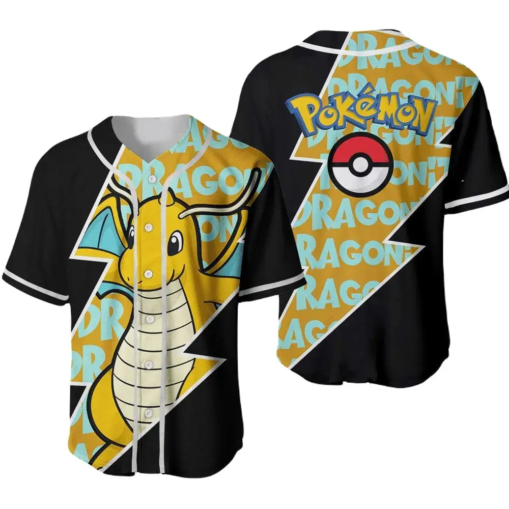 Dragon-Themed Pokemon Baseball Jersey - Vibrant Design For Fans & Collectors Image