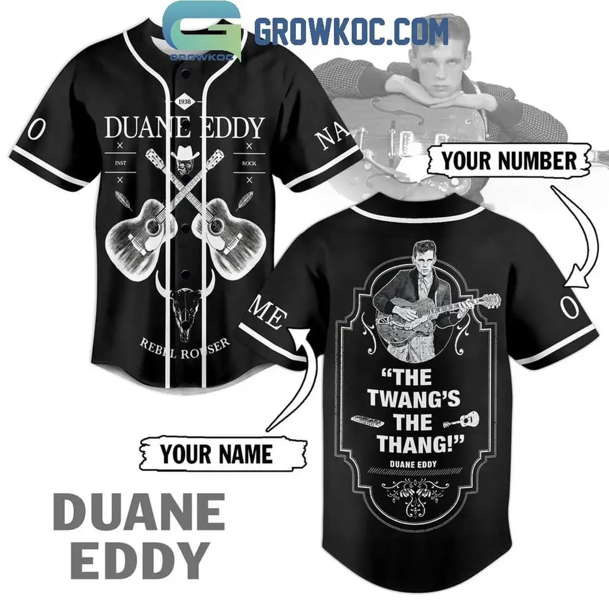 Duane Eddy The Twang's The Thang Personalized Baseball Jersey Image