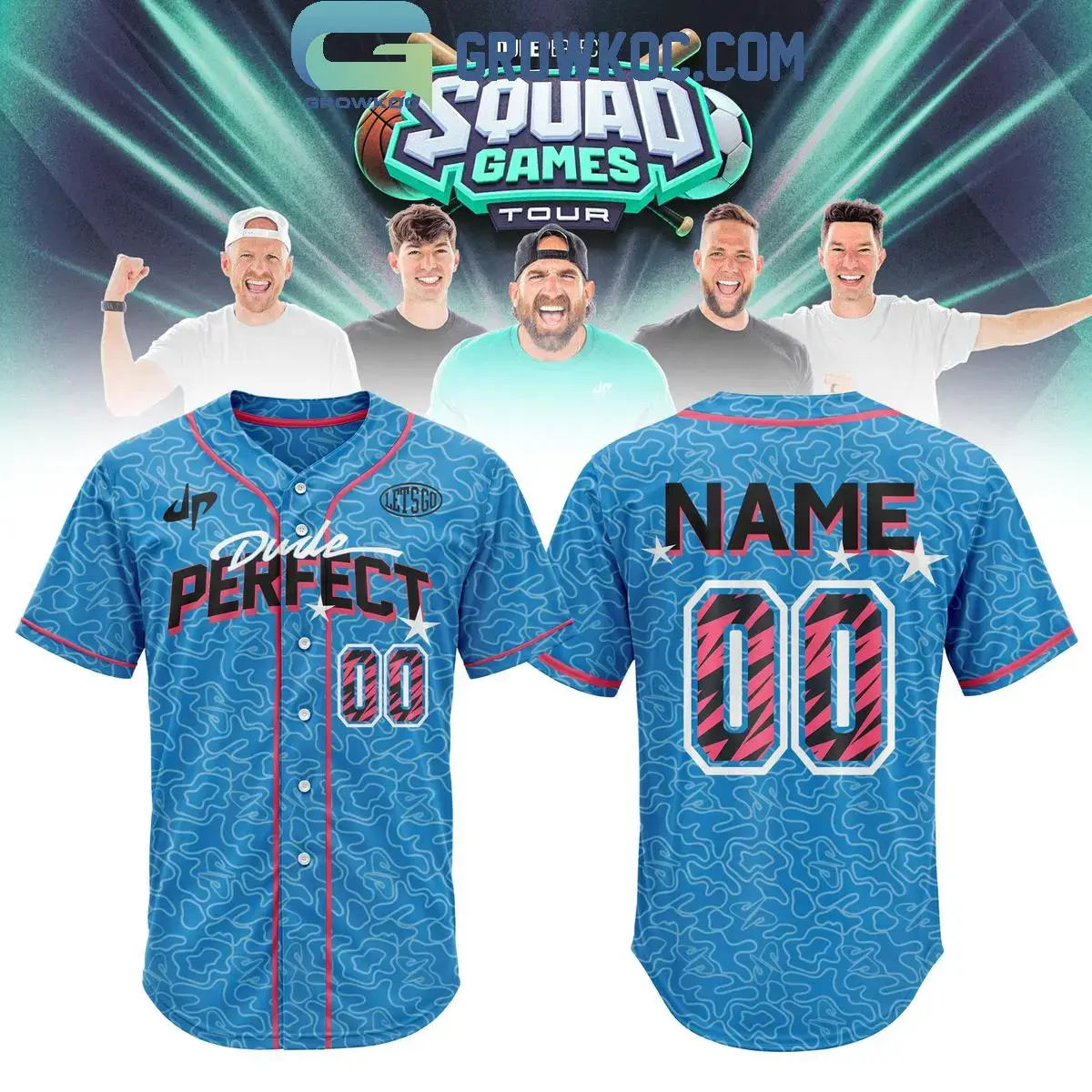 Dude Perfect Squad Games Tour 2026 Baseball Jersey Image