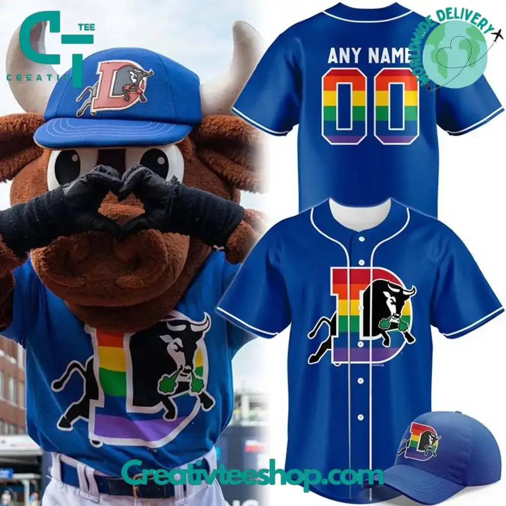 Durham Bulls Pride Month Personalized Baseball Jersey Image