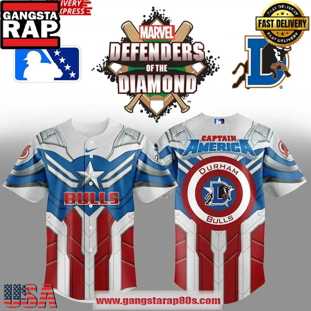Durham Bulls x Captain America Limited Edition Baseball Jersey Shirt Image