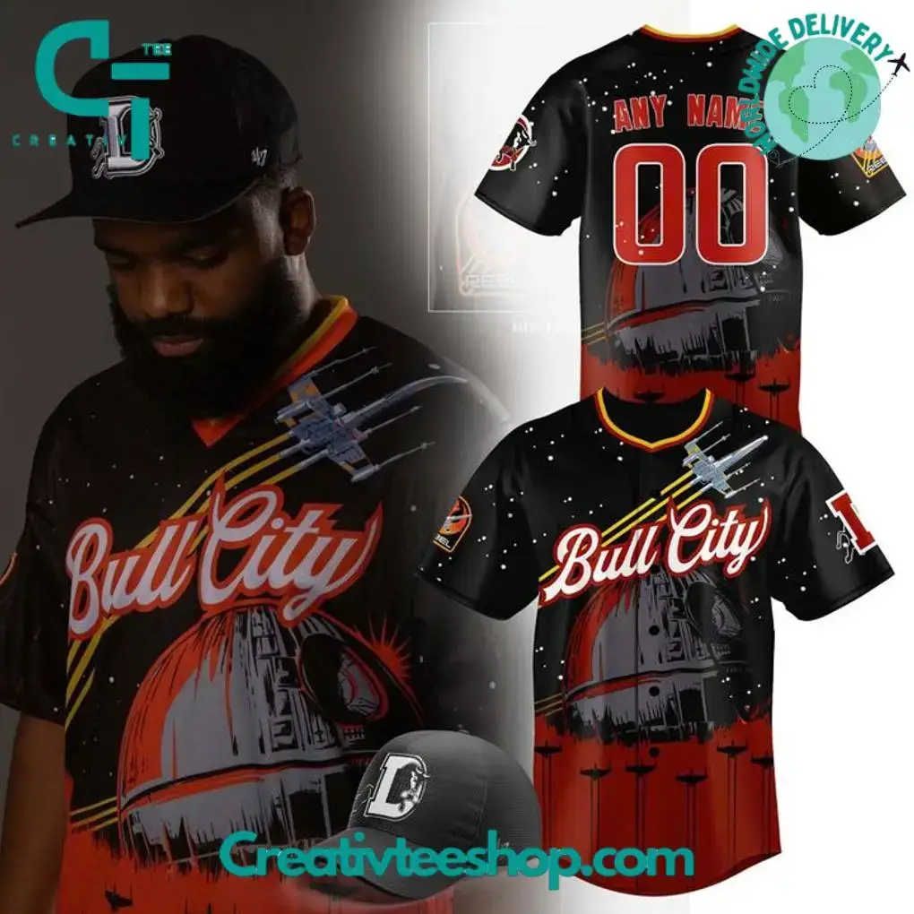 Durham Bulls X Star Wars "Bull City" Personalized Baseball Jersey Image