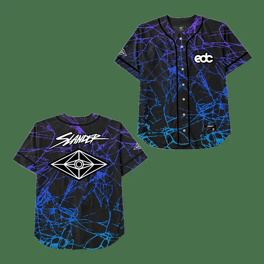 EDC Merch EDC x Slander Fracture Baseball Jersey Music Lovers Gifts For Fans Image