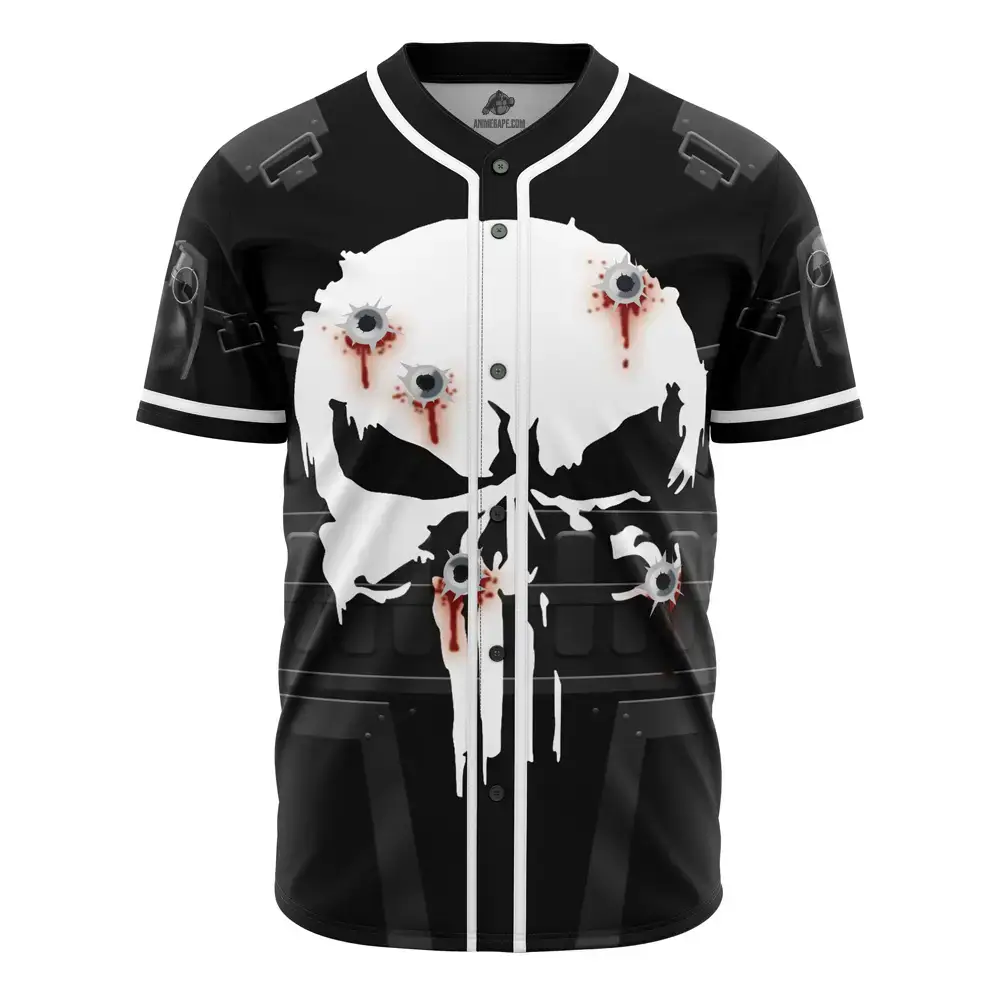 Edgy Skull Baseball Jersey - Bold Graphic Design, Perfect For Streetwear And Fans, Unisex Sizes Available Image