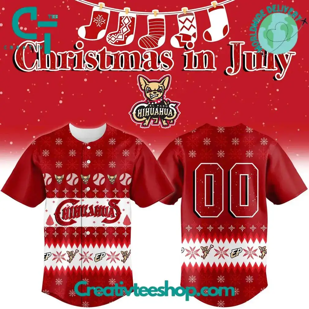 El Paso Chihuahuas Christmas In July 2025 Special Baseball Jersey Image