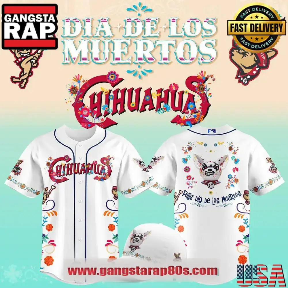 El Paso Chihuahuas Dia de los Muertos 2025 Baseball Jersey Shirt Image