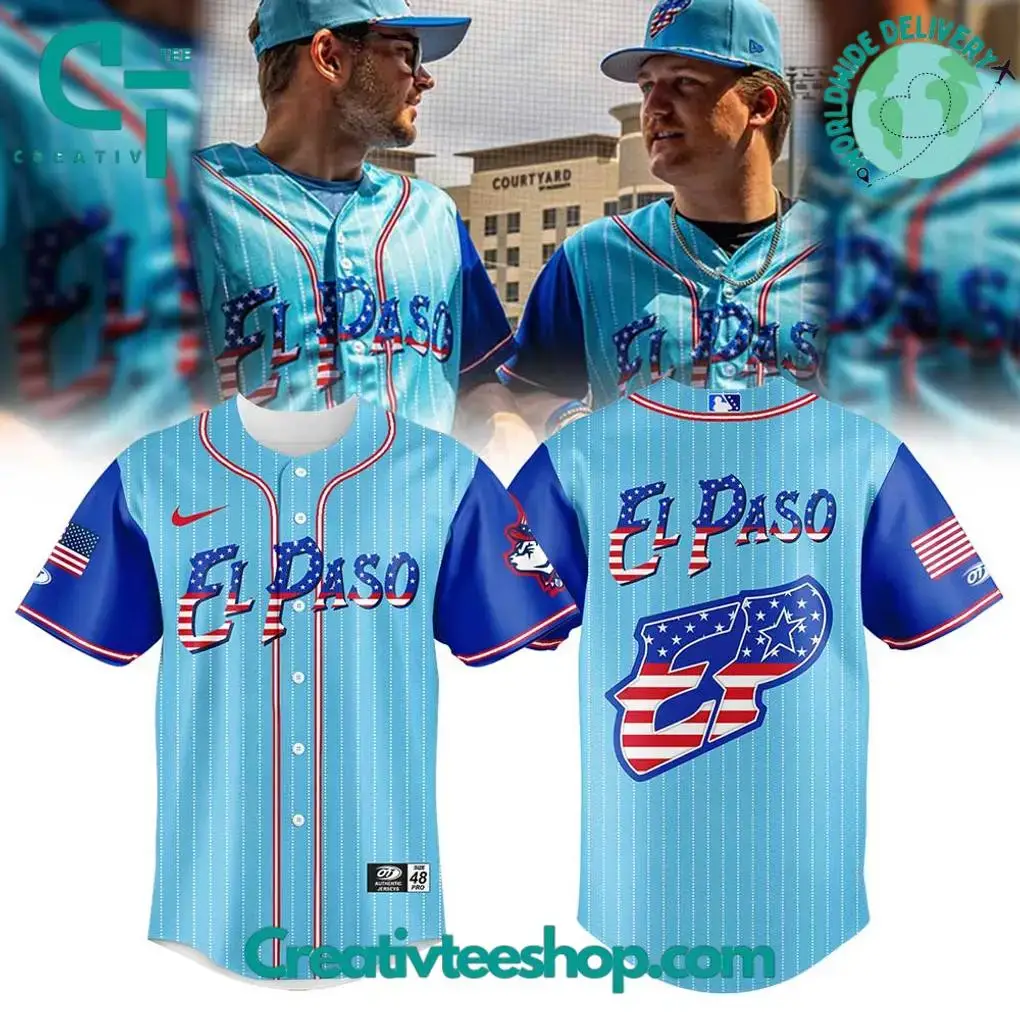 El Paso Chihuahuas Independence Day Special Edition Baseball Jersey Image