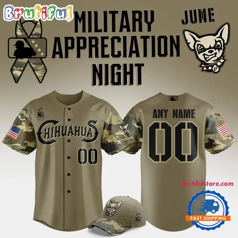 El Paso Chihuahuas Military Appreciation Night 2025 Custom Baseball Jersey Image