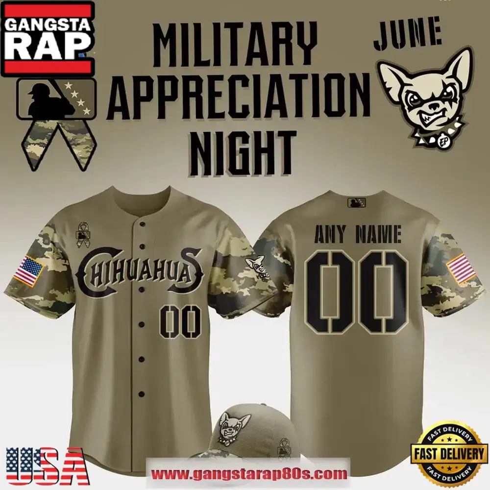 El Paso Chihuahuas Military Appreciation Night Limited Edition Custom Baseball Jersey Shirt Image