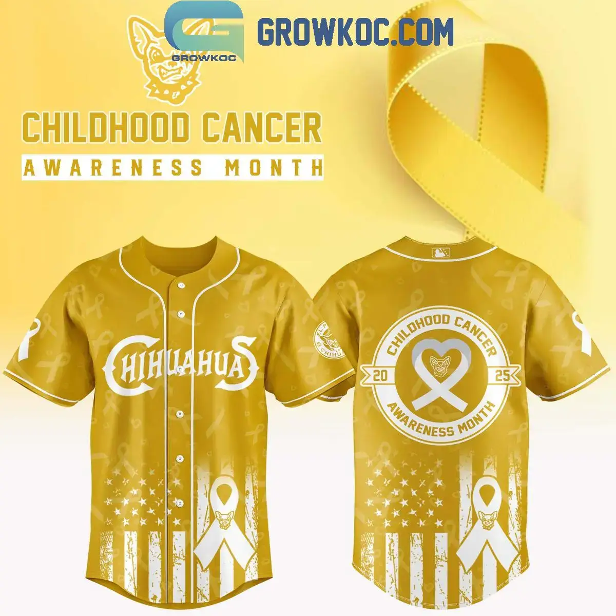 El Paso Chihuahuas x Childhood Cancer Awarness Month 2025 Jersey Image