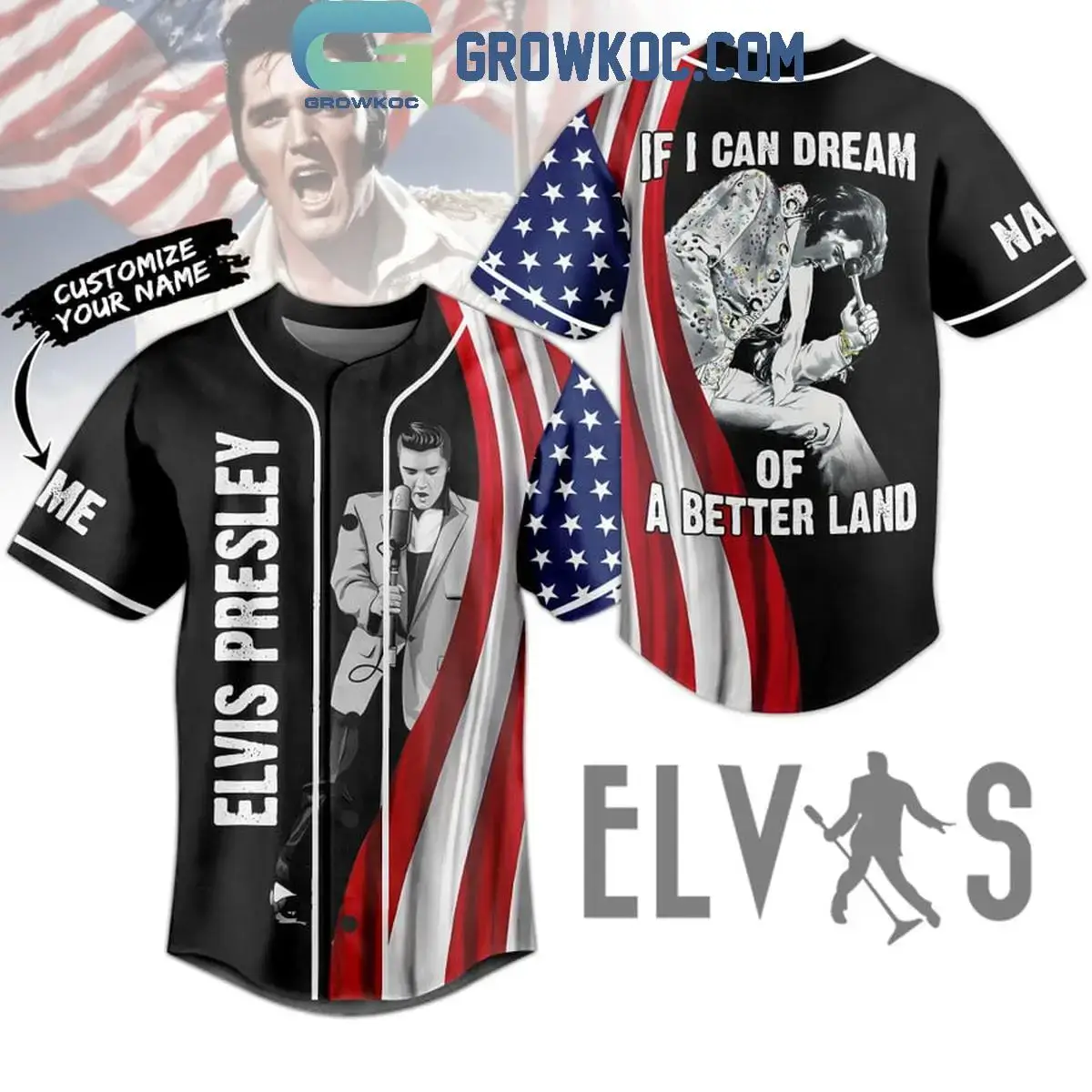 Elvis Presley If I Can Dream Of A Better Land Personalized Baseball Jersey Image