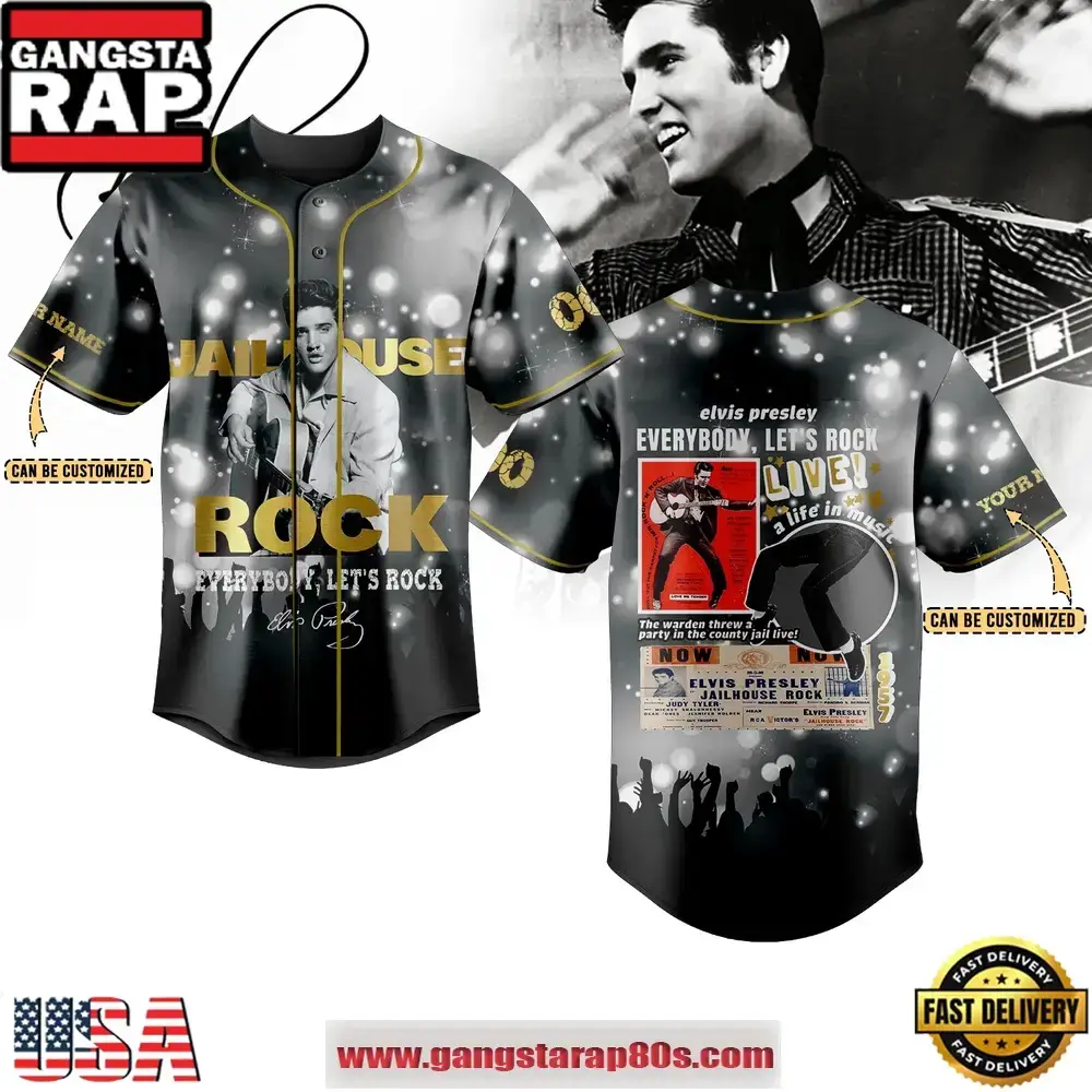 Elvis Presley Unique Design Baseball Jersey Image