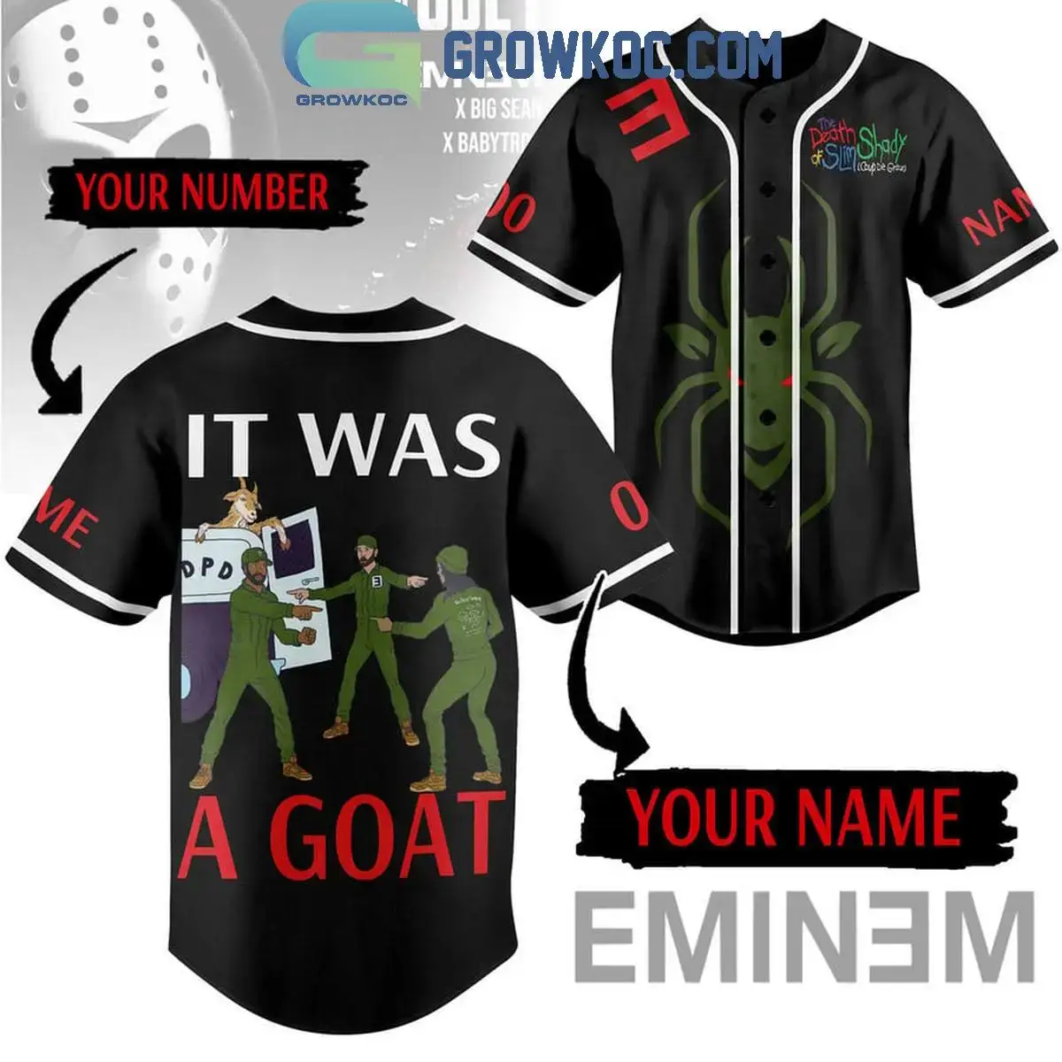 Eminem It Was A Goat Personalized Baseball Jersey Image