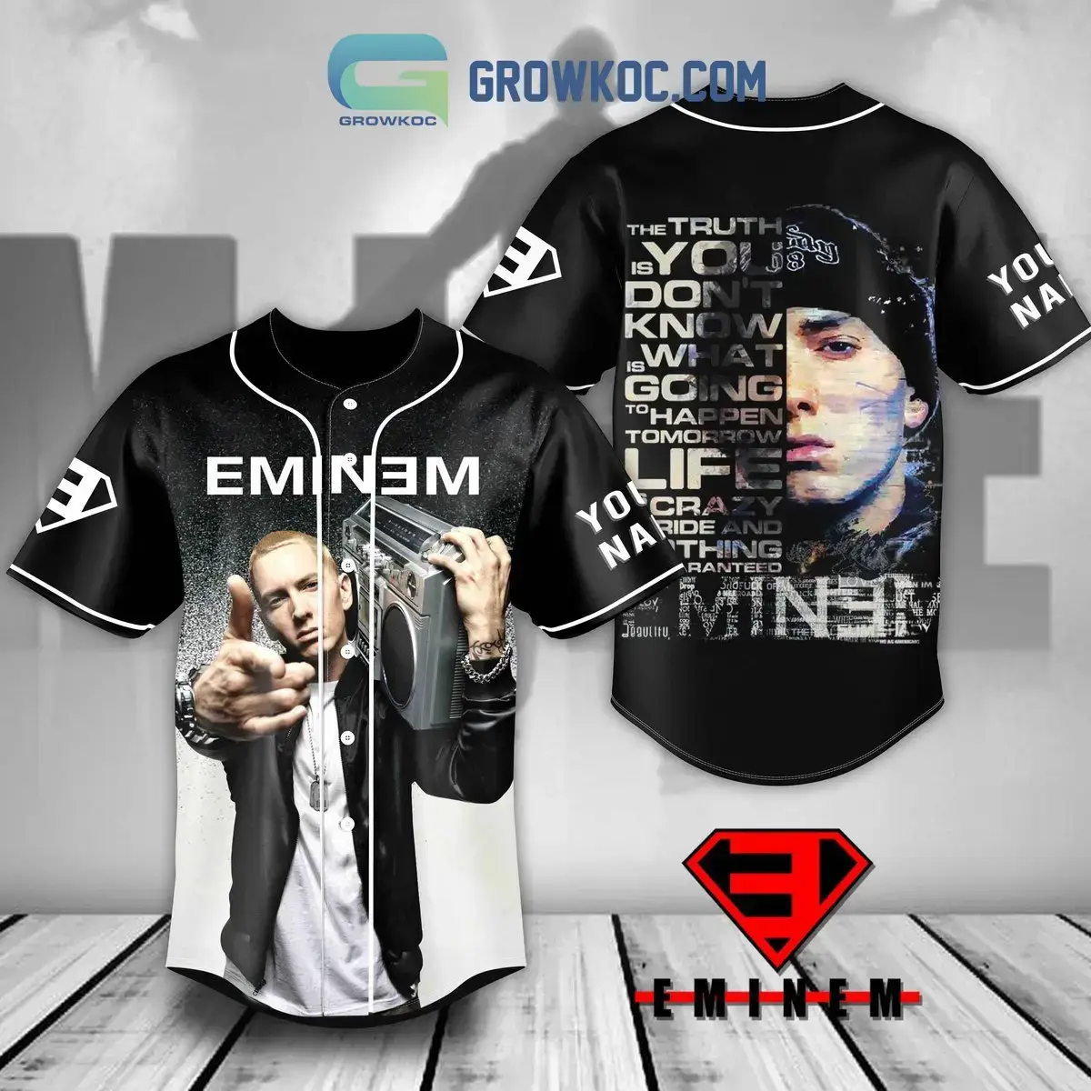 Eminem The Truth Is You Don't Know What Is Going To Happen Tomorrow Baseball Jersey Image