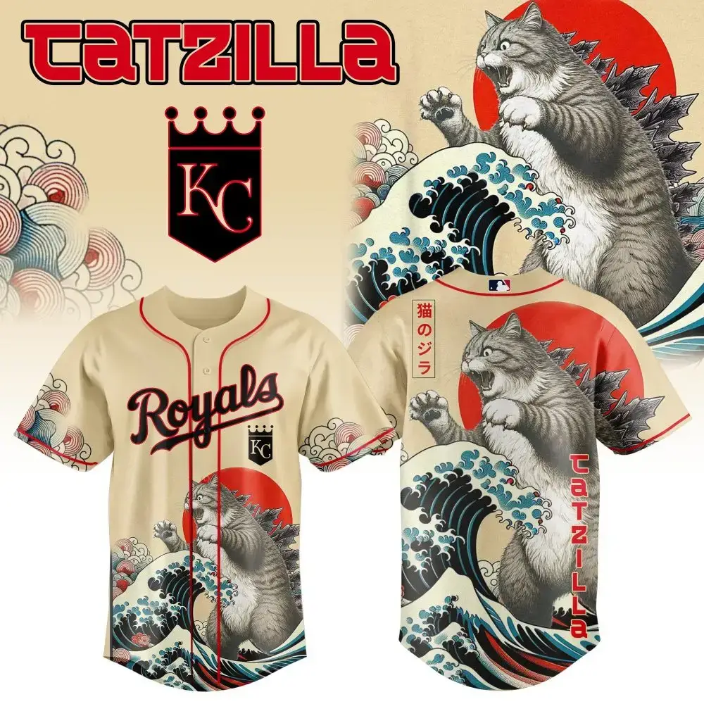 Epic Catzilla Baseball Jersey - Unleash Your Inner Feline Beast With Style! Image