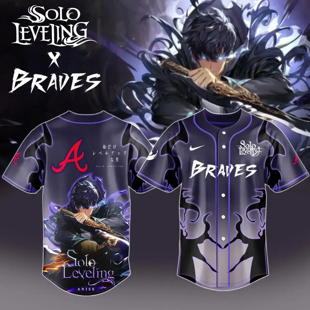 Epic Solo Leveling X Braves Baseball Jersey - Limited Edition Anime Collab Image