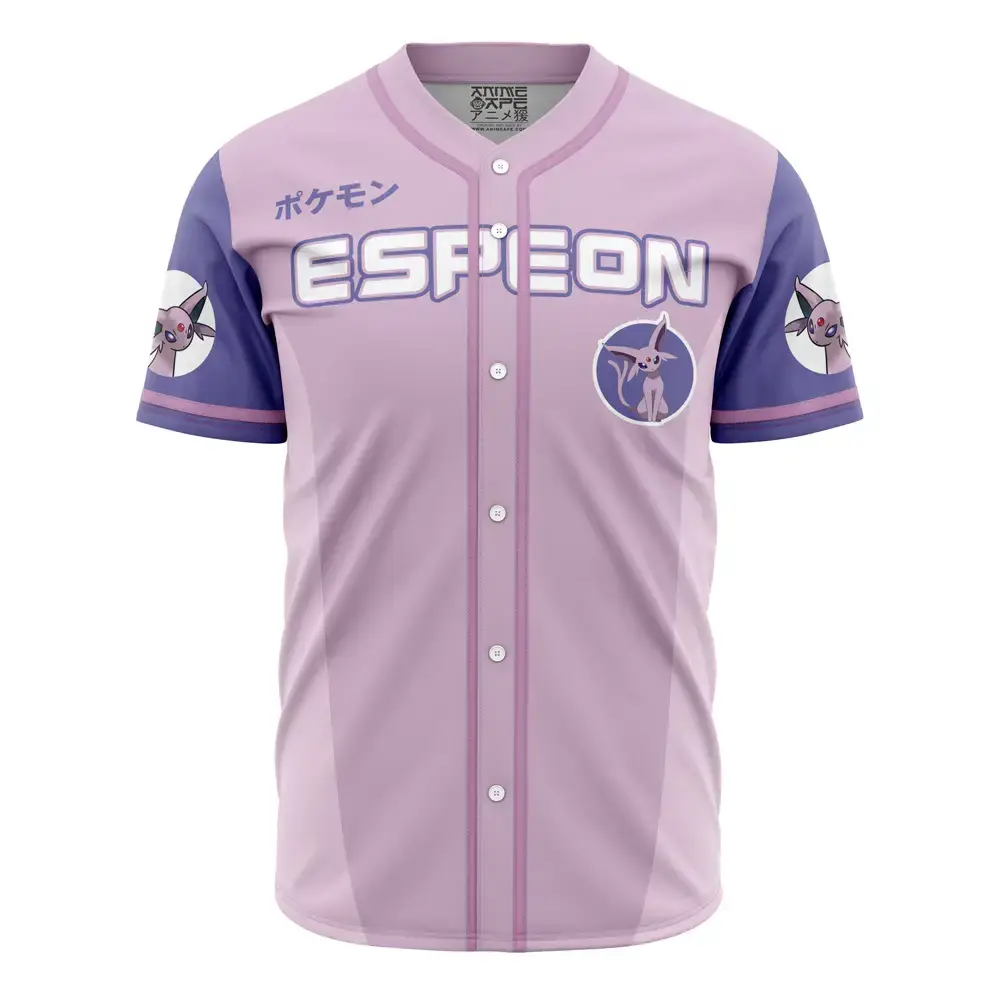 Espeon Themed Baseball Jersey - Stylish Pink & Purple Anime Apparel For Fans Image