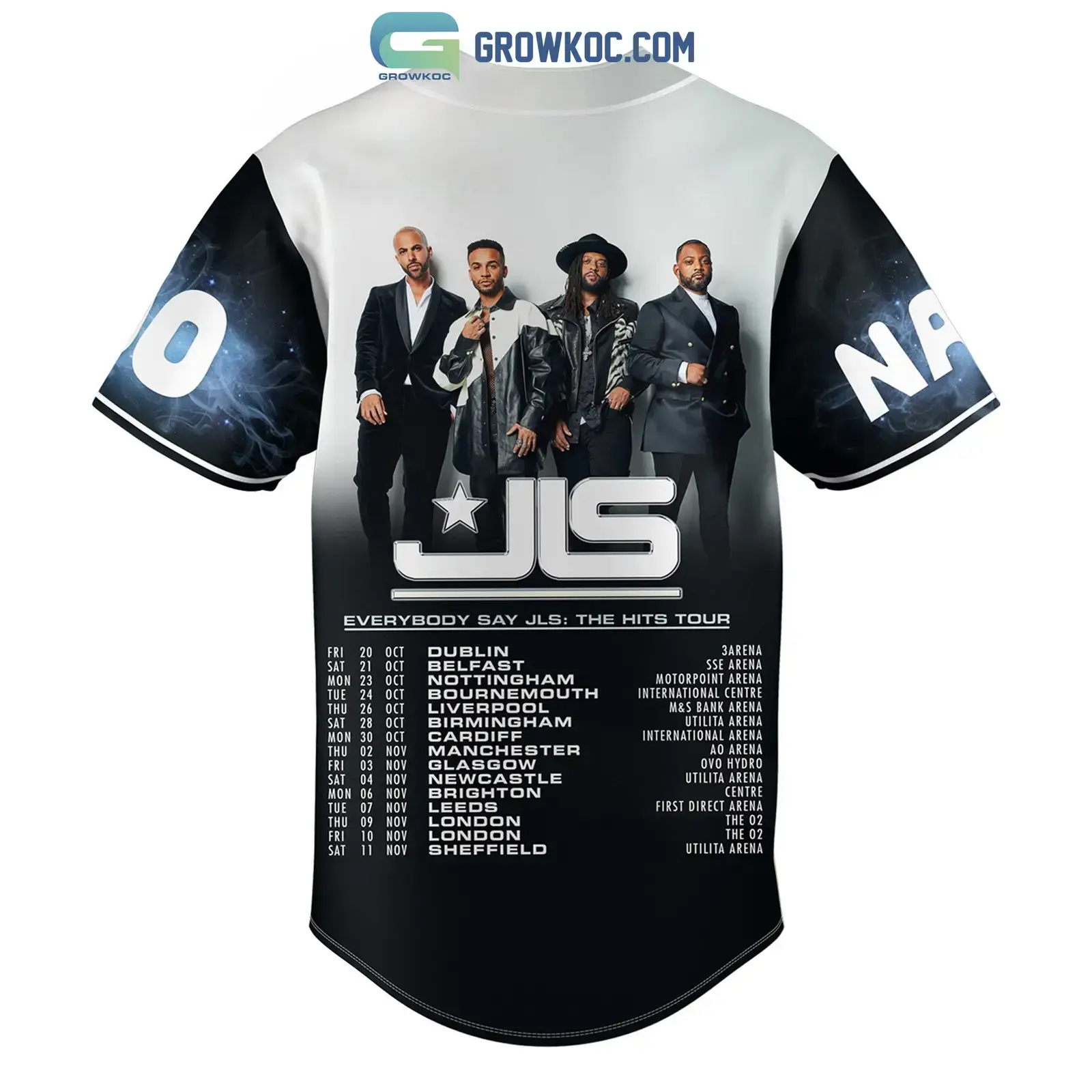 Everybody Say JLS The Hits Tour Personalized Baseball Jersey Image