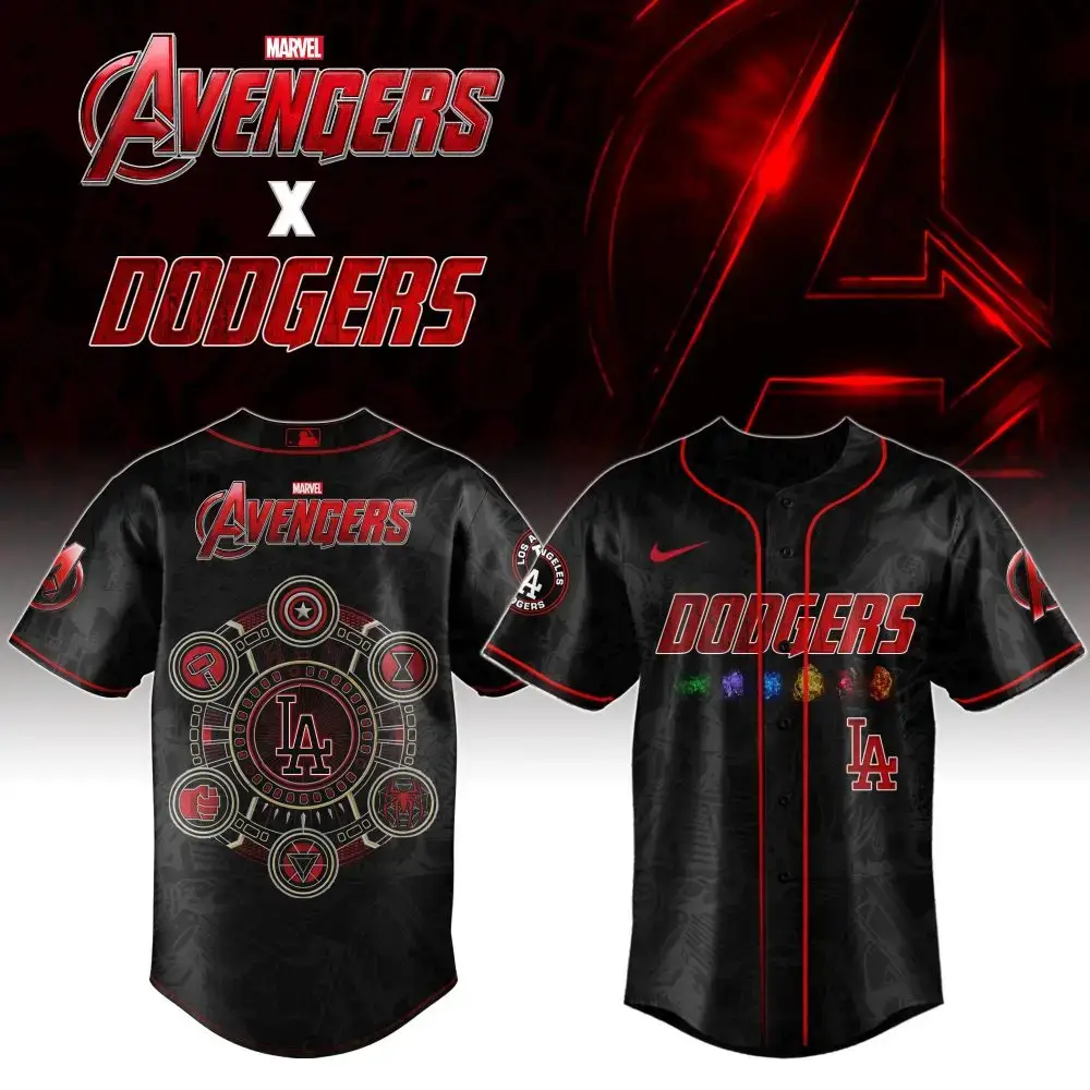 Exclusive Avengers X Dodgers Jersey - Limited Edition Fan Gear For Marvel & Baseball Lovers Image