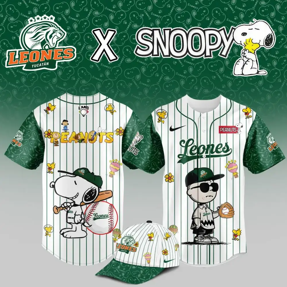 Exclusive Leones Yucatán X Snoopy Baseball Jersey - Limited Edition Peanuts Collection Image