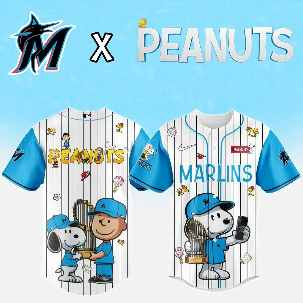 Exclusive Marlins X Peanuts Jersey – Celebrate With Snoopy & Charlie Brown! Limited Edition Fan Gear Image