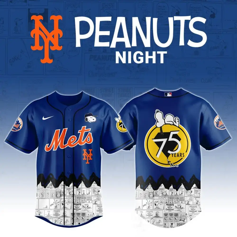 Exclusive Mets Peanuts Night Jersey – Celebrate 75 Years With Snoopy & Charlie Brown! Image