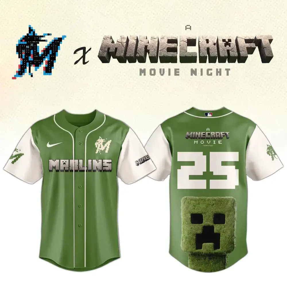 Exclusive Minecraft X Marlins Jersey – Limited Edition Game Night Apparel Image