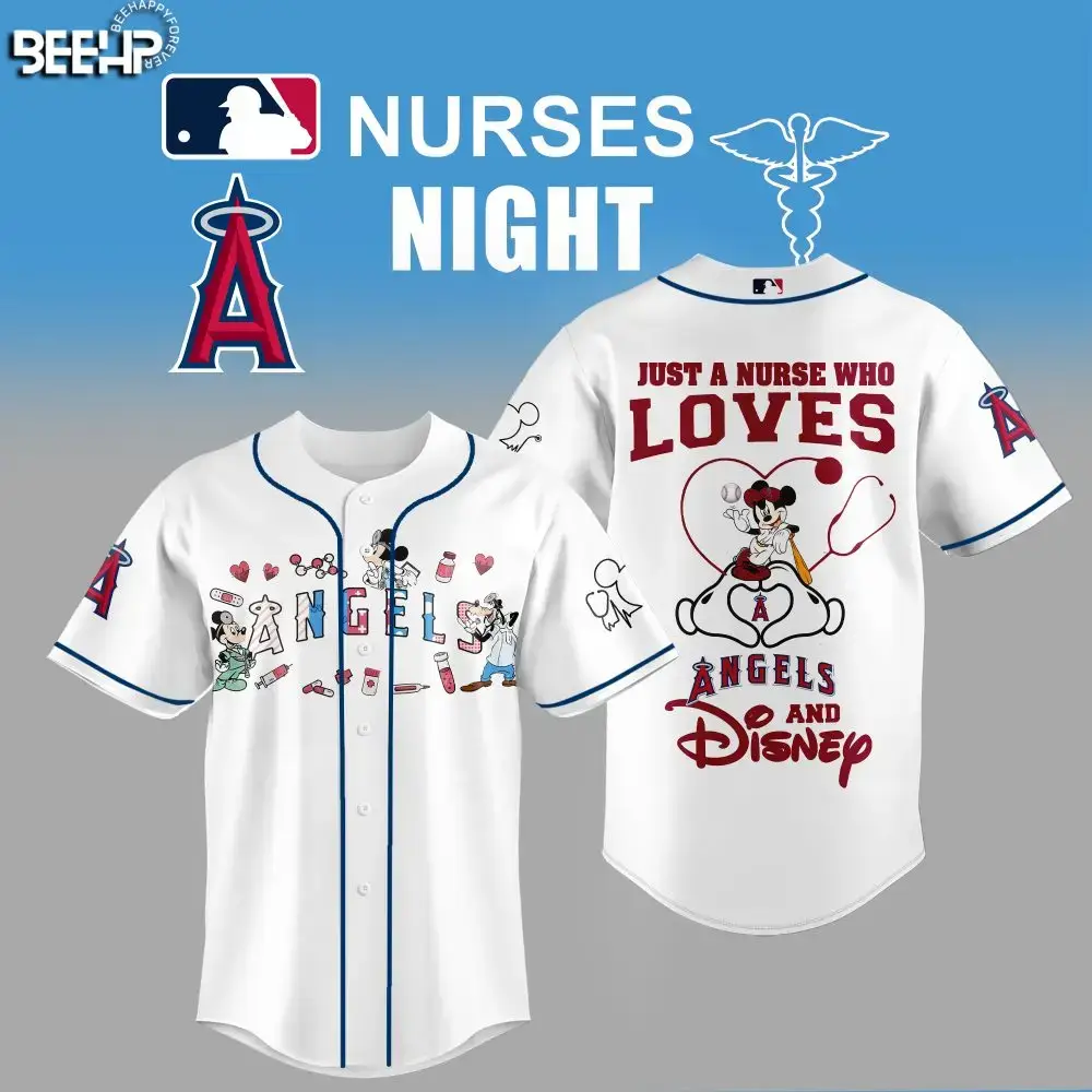 Exclusive Nurse'S Night Disney & Angels Baseball Jersey - Perfect For Fans & Healthcare Heroes! Image