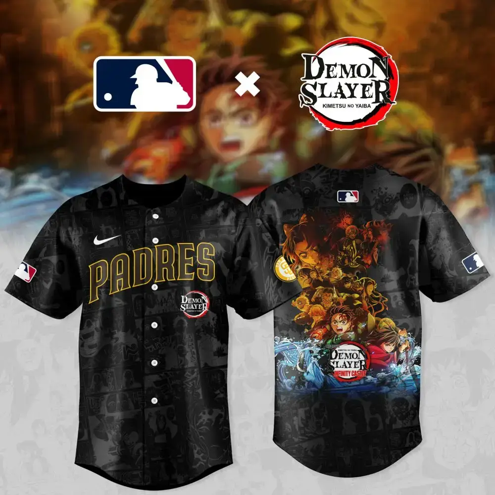 Exclusive Padres X Demon Slayer Baseball Jersey - Limited Edition Anime Fan Must-Have! Image