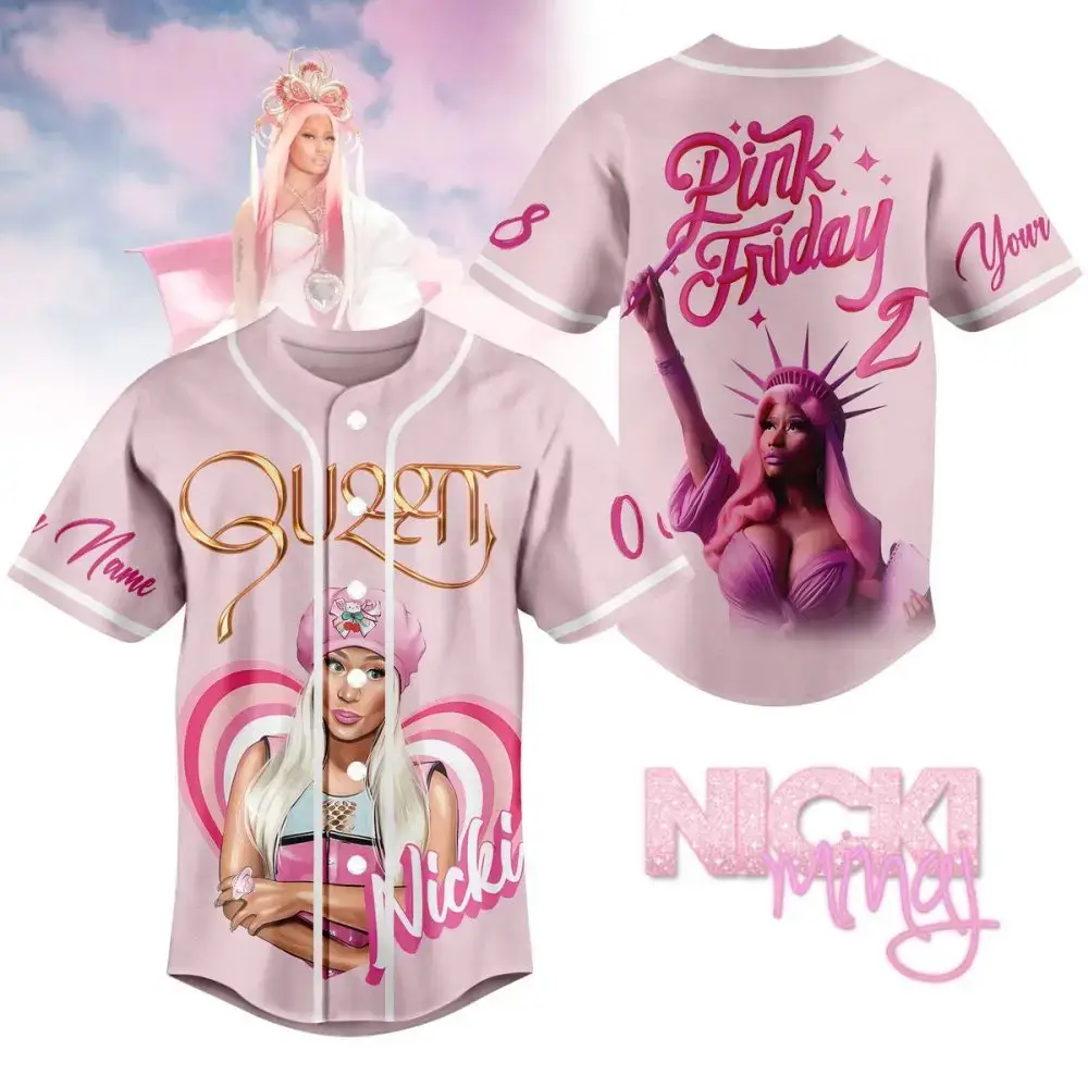 Exclusive Pink Queen Baseball Jersey - Trendy Nicki Design - Limited Edition Image