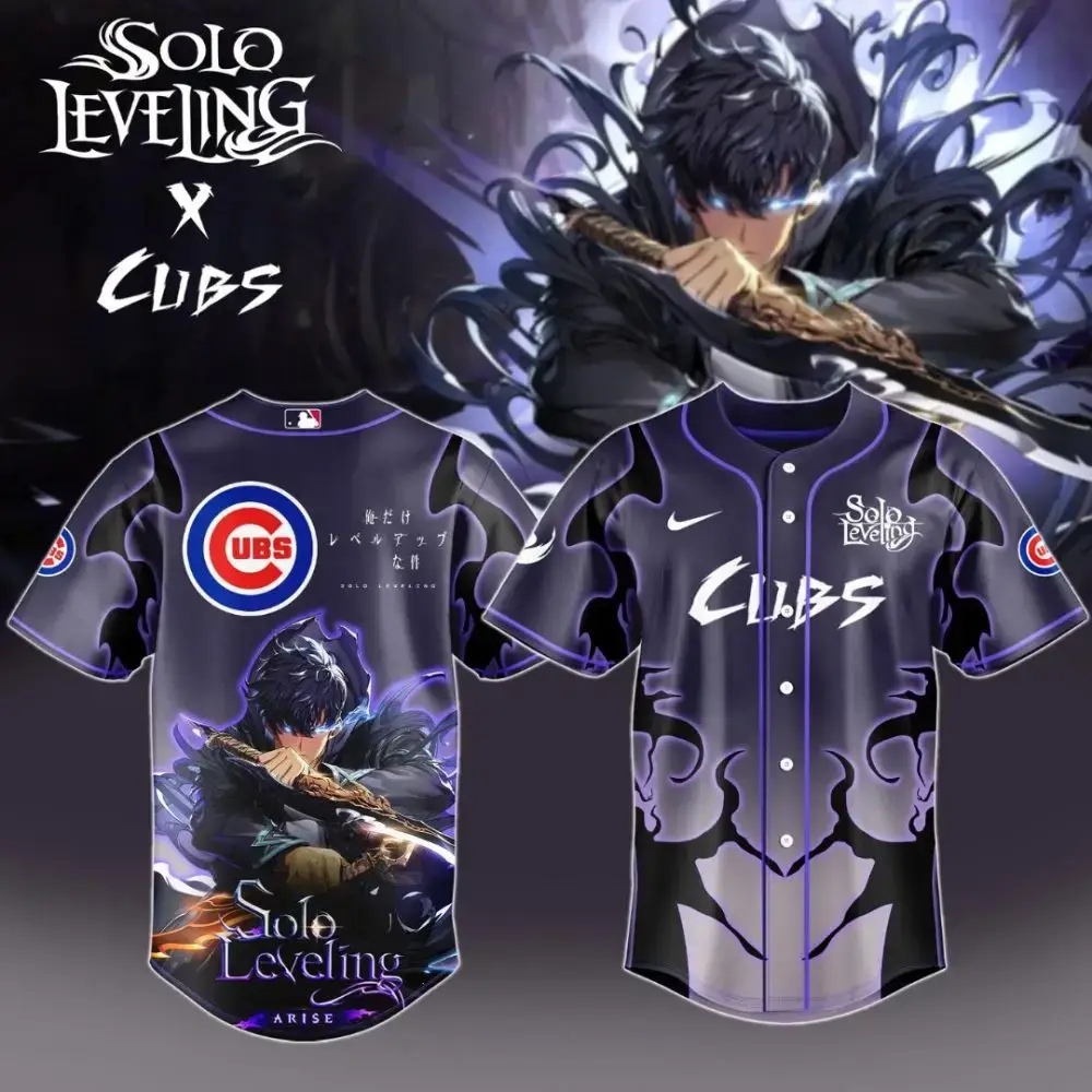 Exclusive Solo Leveling X Cubs Baseball Jersey – Anime Fan Must-Have! Image