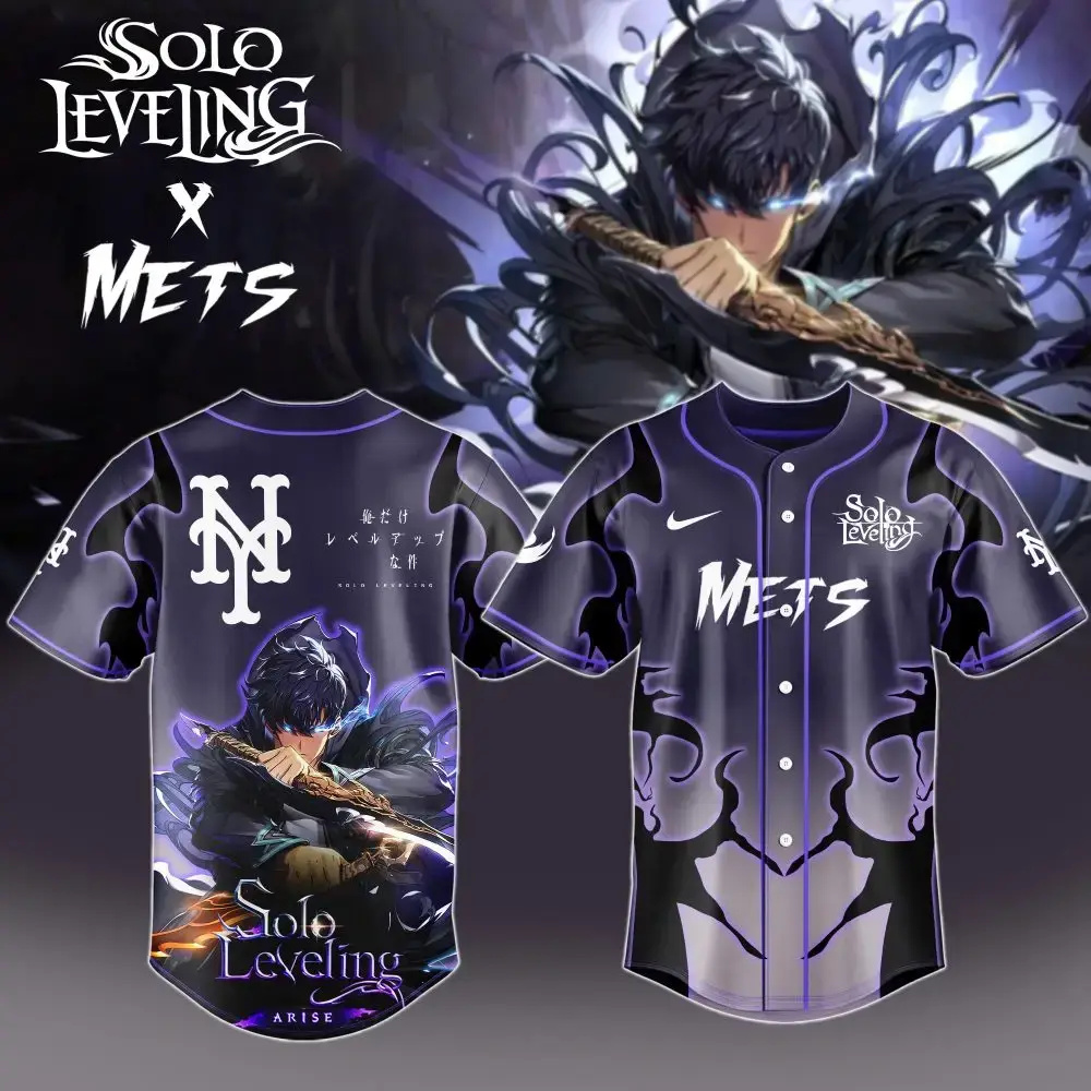Exclusive Solo Leveling X Mets Jersey – Limited Edition Anime Fan Apparel Image