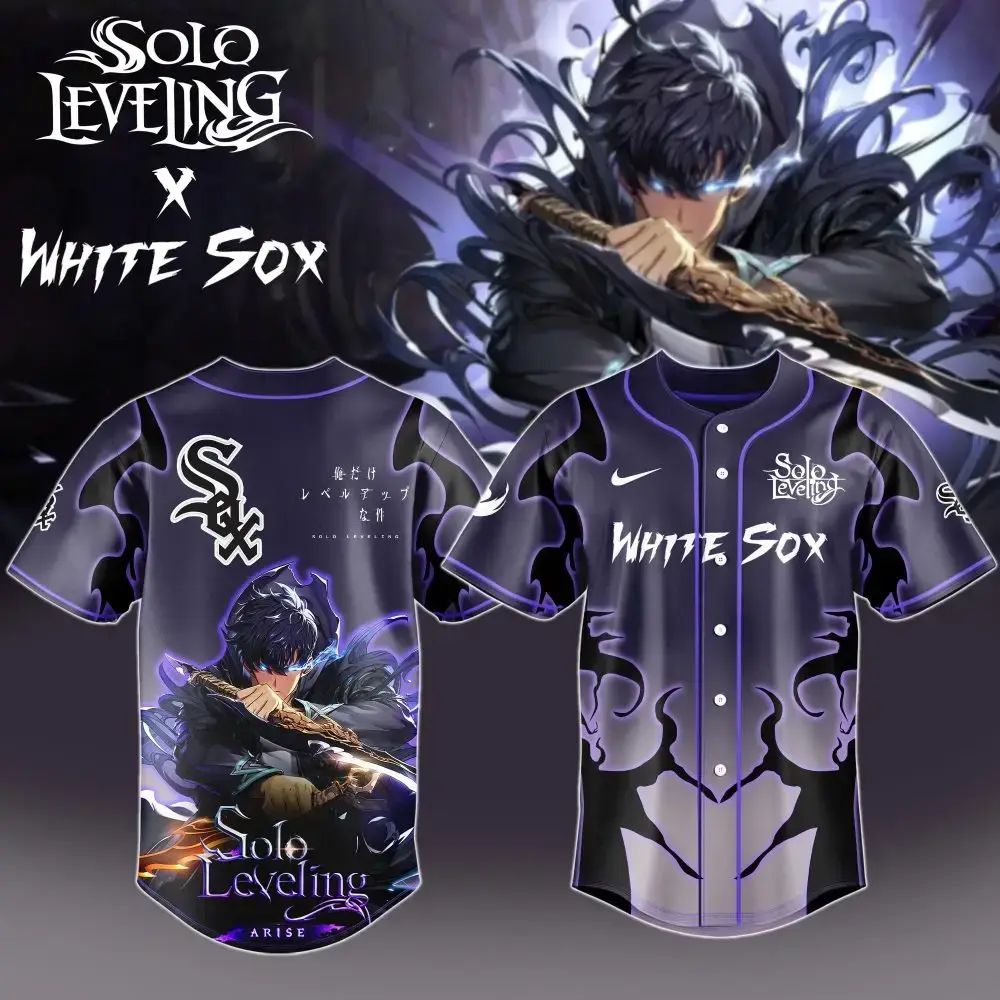 Exclusive Solo Leveling X White Sox Jersey - Limited Edition Anime Design Image
