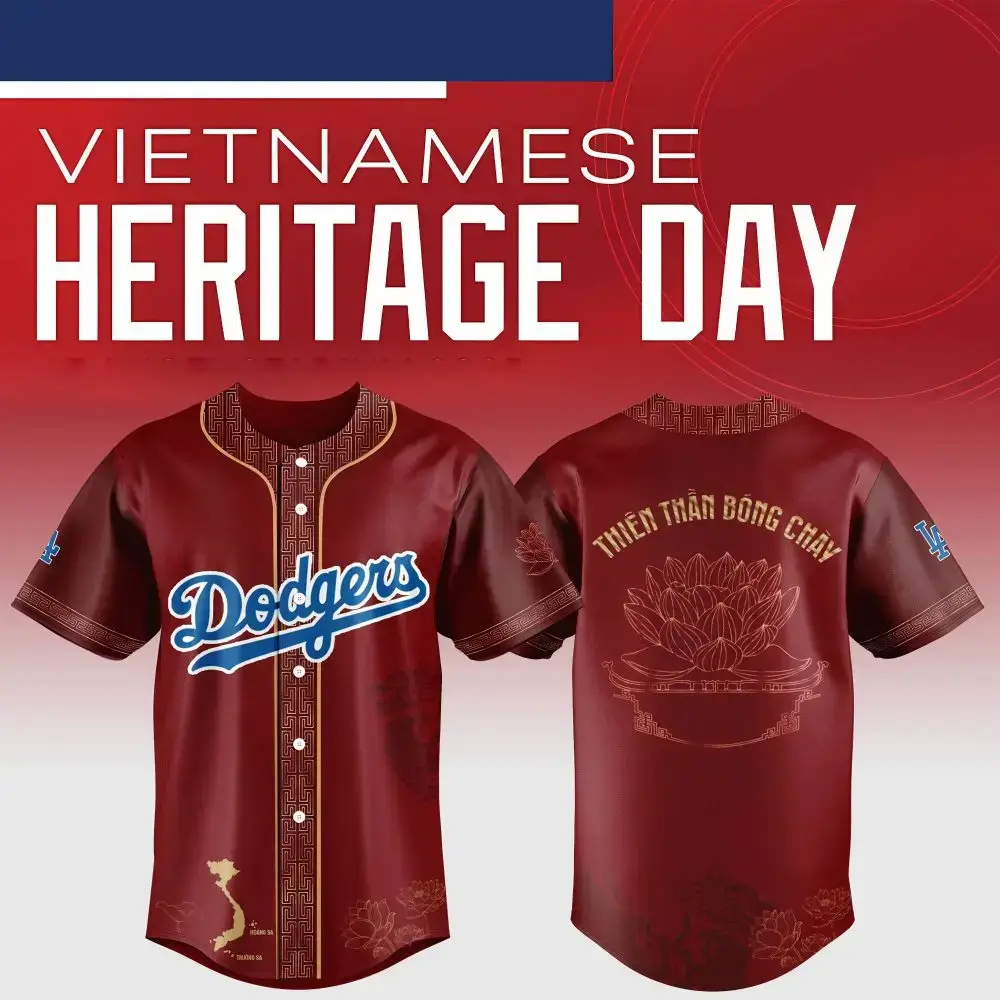 Exclusive Vietnamese Heritage Day Baseball Jersey - Limited Edition Dodgers Design Image