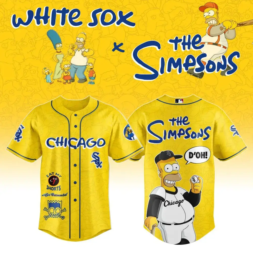 Exclusive White Sox X Simpsons Baseball Jersey – Limited Edition Fan Gear! Image
