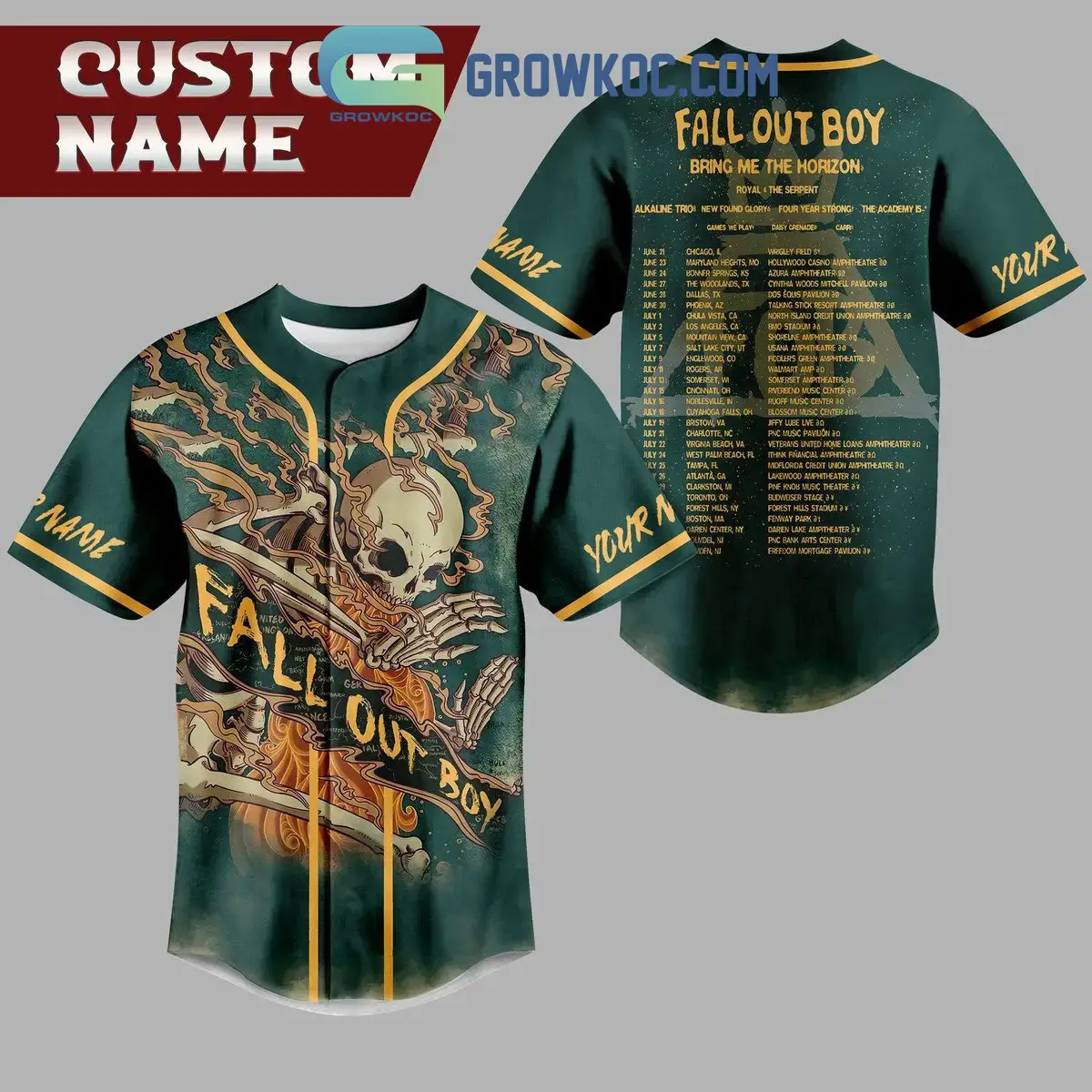 Fall Out Boy Bring Me The Horizon Personalized Baseball Jersey Image
