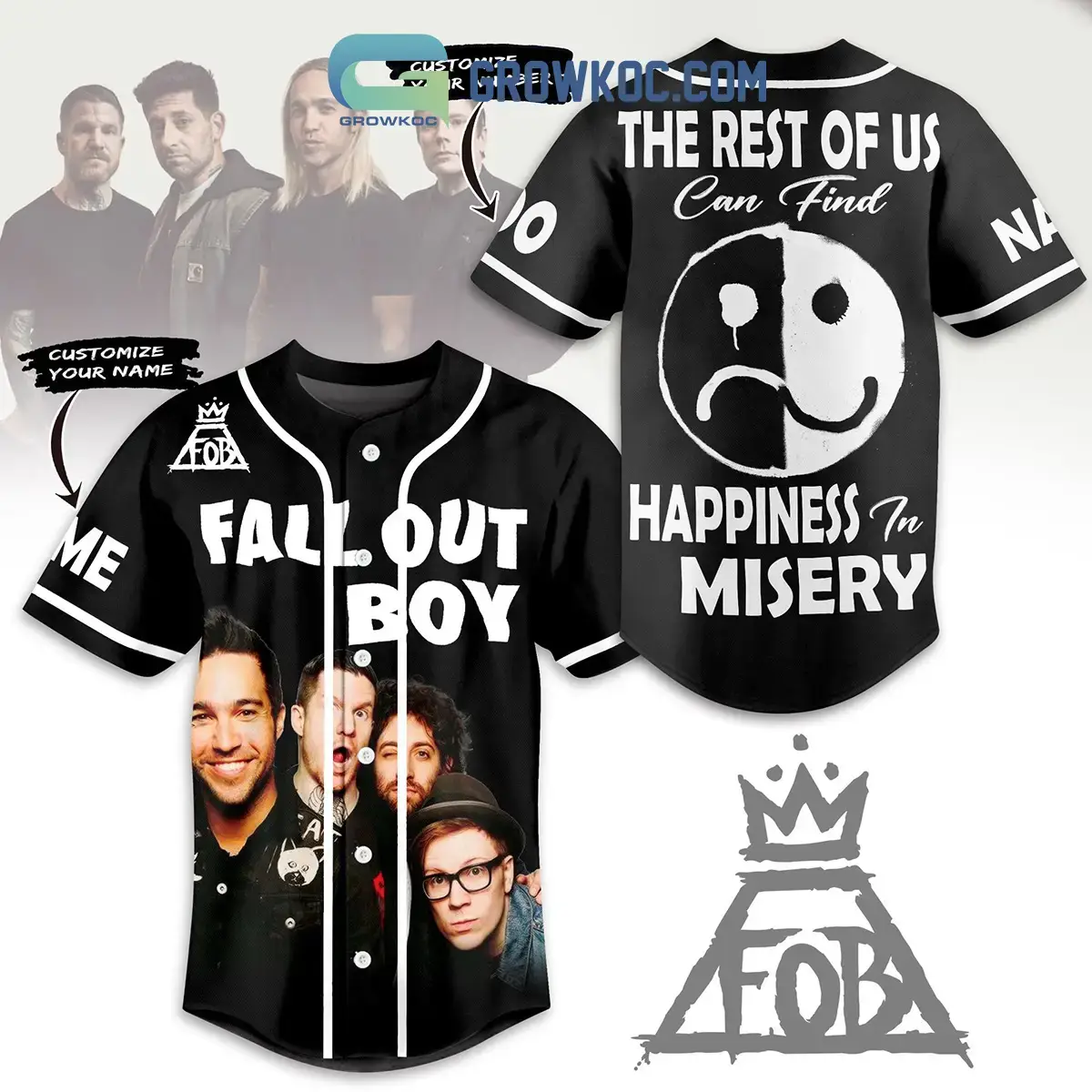 Fall Out Boy Happiness In Mistery Personalized Baseball Jersey Image