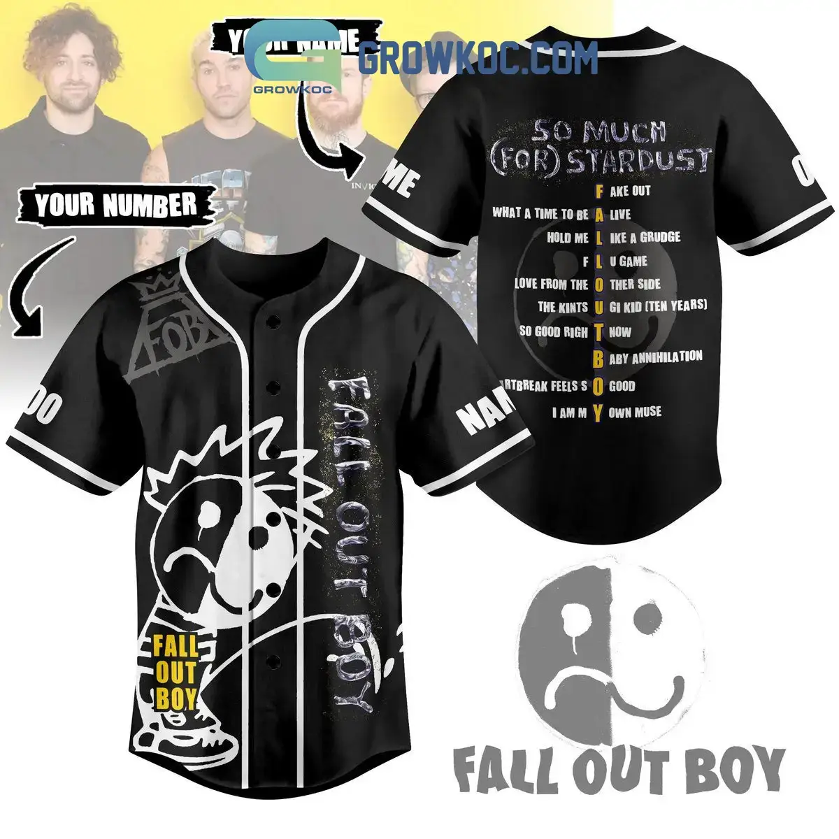 Fall Out Boy So Much For Stardust Personalized Baseball Jersey Image