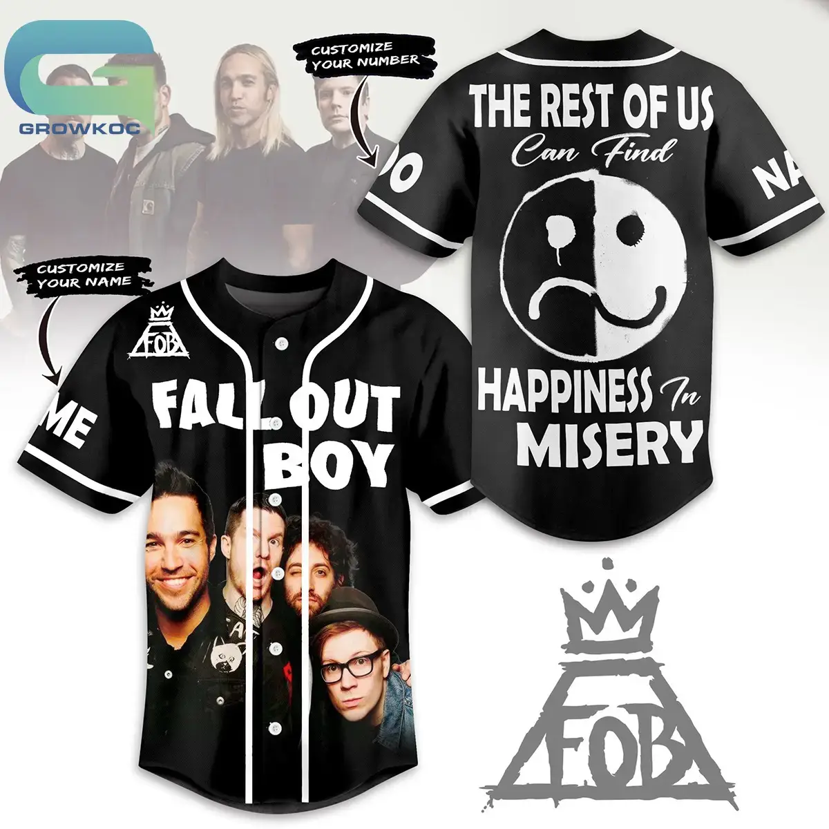 Fall Out Boy The Rest Of Us Can Find Happiness In Mysery Personalized Baseball Jersey Image