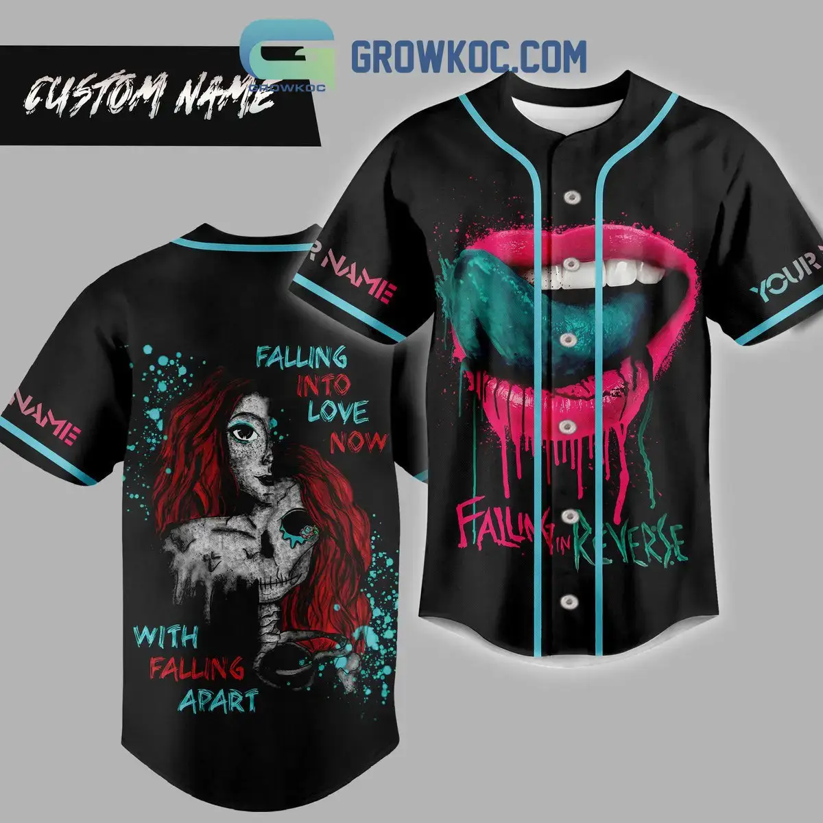 Falling In Reverse Falling Into Love Now Personalized Baseball Jersey Image
