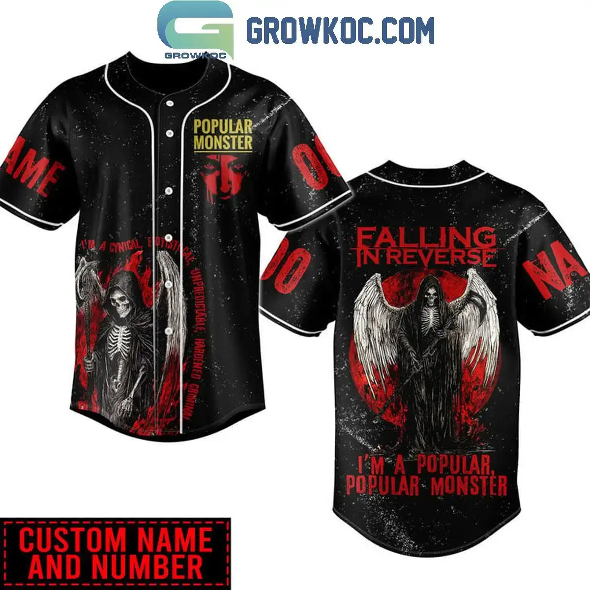 Falling In Reverse I'm A Popular Monster Personalized Baseball Jersey Image