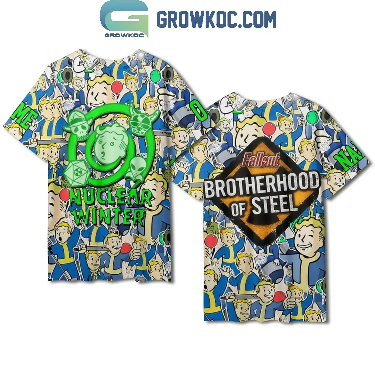 Fallout Nuclear Winter Brotherhood Of Steel Personalized Baseball Jersey Image