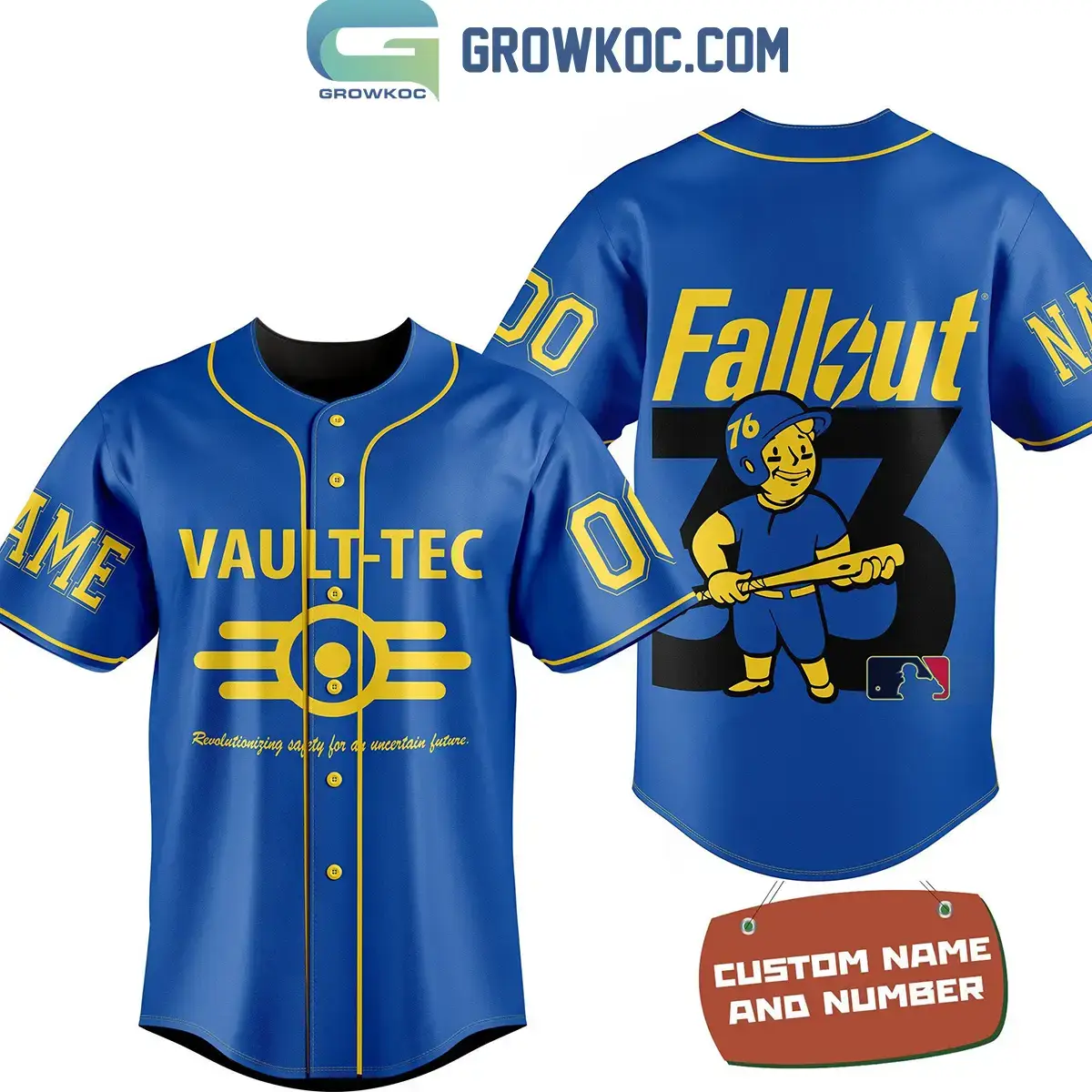 Fallout Vault-Tec Revolutionizing Safety For An Uncertain Future Personalized Baseball Jersey Image