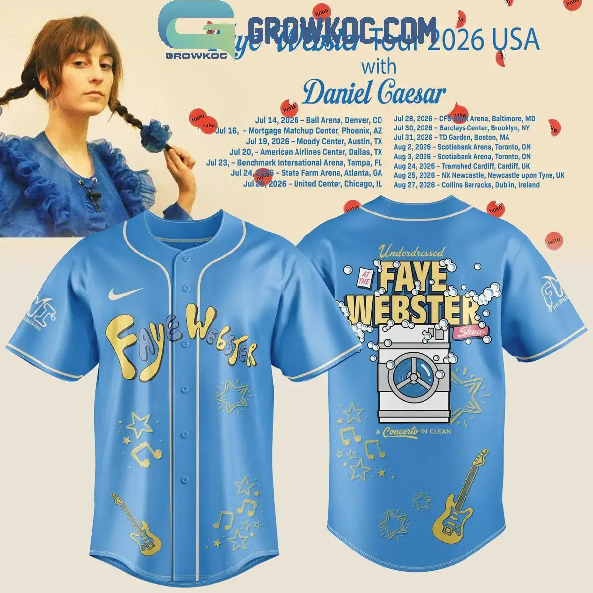 Faye Webster Tour 2026 Baseball Jersey Image