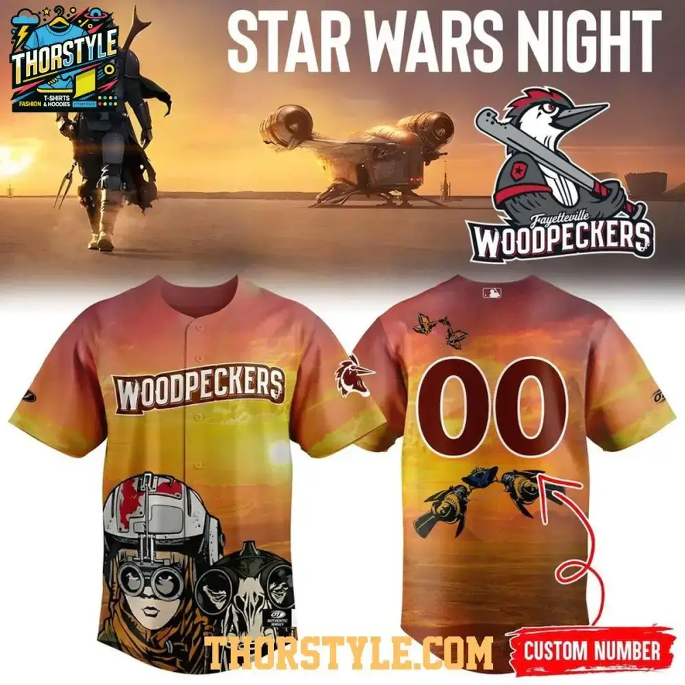 Fayetteville Woodpeckers 2026 Star Wars Night Personalized Baseball Jersey Image