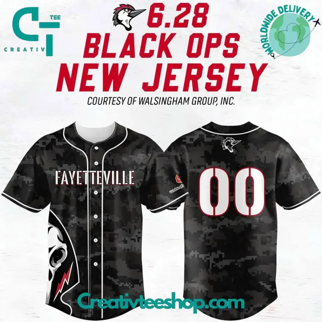 Fayetteville Woodpeckers Black Ops Special New Baseball Jersey Image